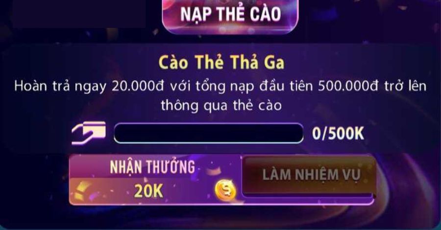 Hoàn thành nhiệm vụ nạp tiền nhận thưởng siêu khủng từ 789Club